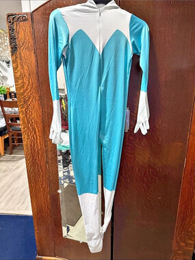 Power Ranger Style - Blue & White Color Block Costume